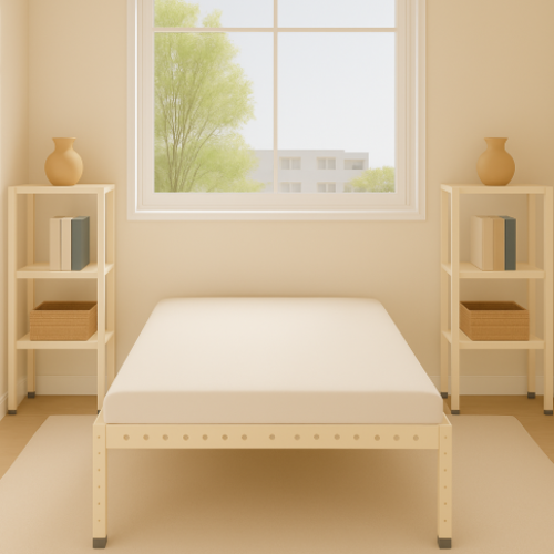 מיטה מודרנית כולל2 שידות בצבע קרם דגם אורבולייט יאנג