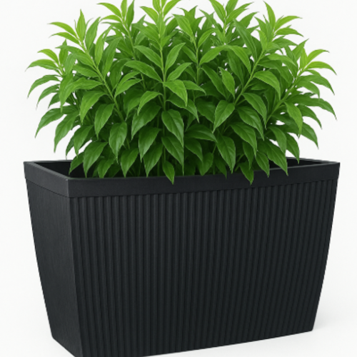 אדנית פלסטיק שחורה 59X28X40.5 – אדניות