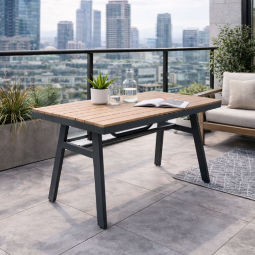 שולחן אוכל חוץ דגם “בריזו” צבע אפור 140X80 ג.66