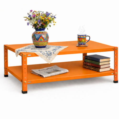 שולחן סלון מתכת 120/60/60  צבע כתום