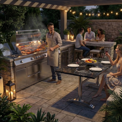 שולחן אירוח “וודסטייל אלגנט” צבע בלאק