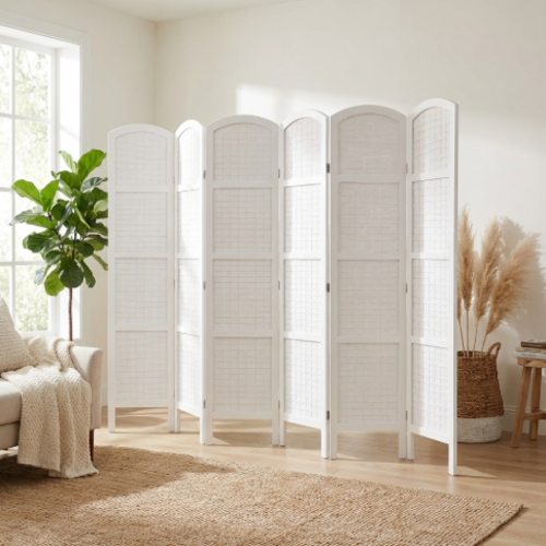 פרגוד קש  6   פנלים –  קרם לבן