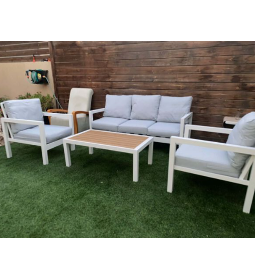 מערכת ישיבה מאלומניום דגם רנסה - צבע לבן