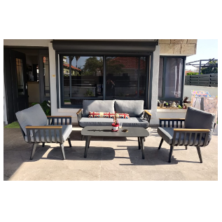 סט גינה זוגי דגם אמסטרדם - צבע שחור