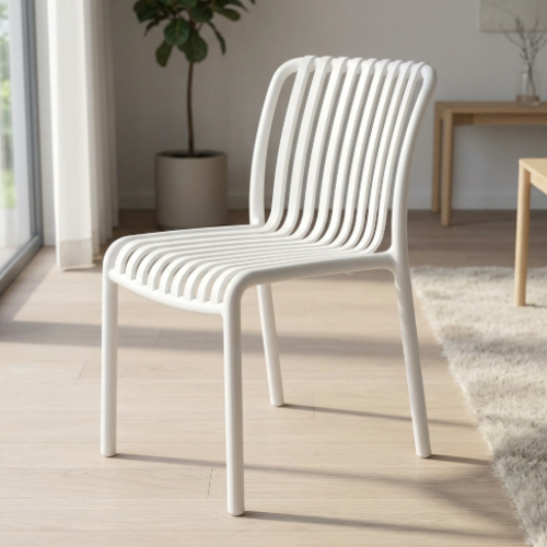 כיסא פלסטיק  ללא ידיות  דגם קליקו  קומפורט - צבע לבן 