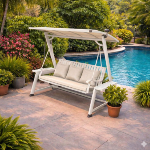 נדנדה תלת מושבית אלורה וויט לבן 