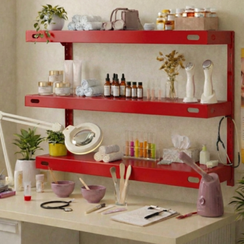 סט 3 מדפים 25/70 ס"מ - מודומוס PureLine 70 - צבע אדום