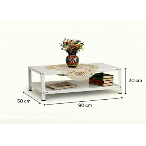 שולחן סלון מתכת 60/90 /50 צבע לבן 