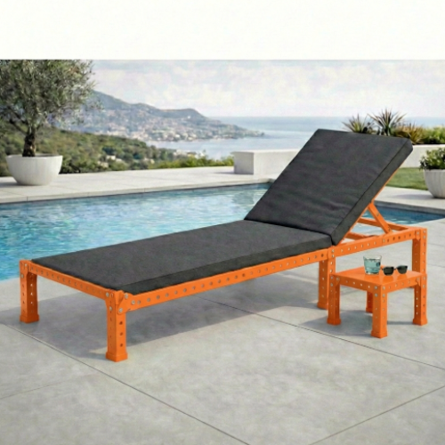 מודומוס SunLounge 192 – מיטת רביצה מודולרית ( ללא שולחן ). צבע כתום