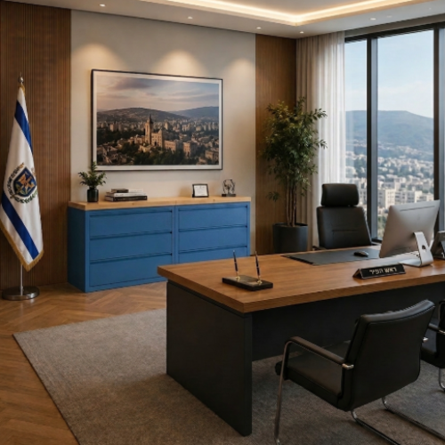 קומודת עבודה מודולארית “אורבן פיין” כחול ים