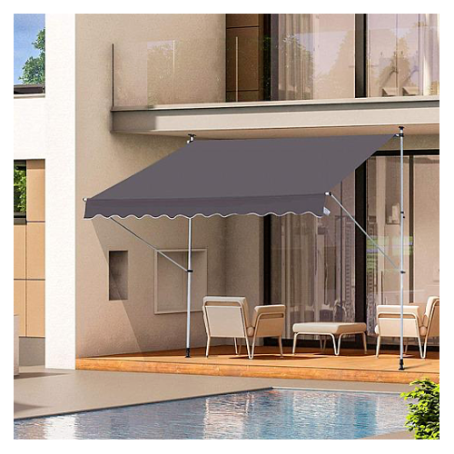 גגון הצללה למרפסת ללא קידוח דגם פינטו רוחב 200 ס"מ.