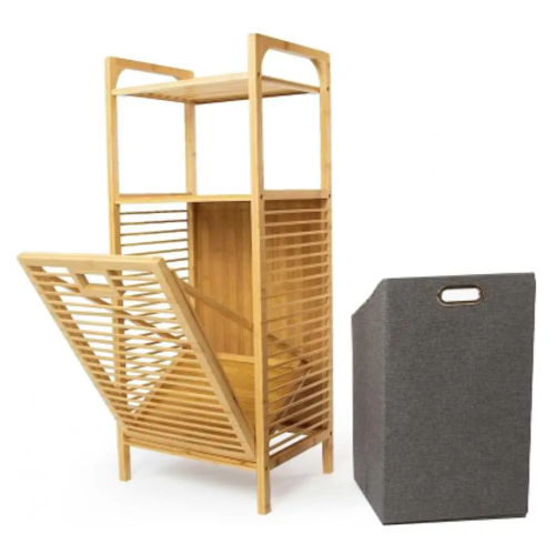 סל כביסה מעוצב מבמבוק – פתרון חכם ומסוגנן לארגון הכביסה דגם נירו