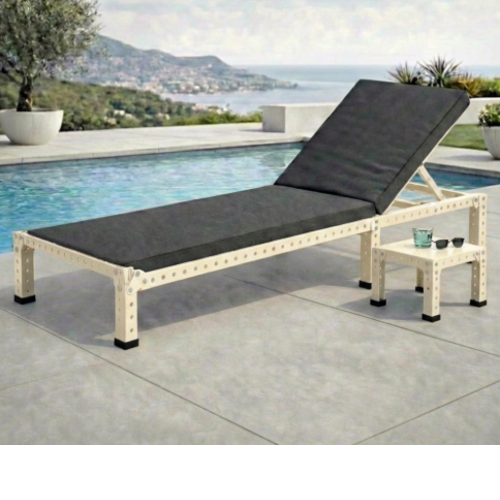 מודומוס SunLounge 192 – מיטת רביצה מודולרית ( ללא שולחן ). צבע קרם