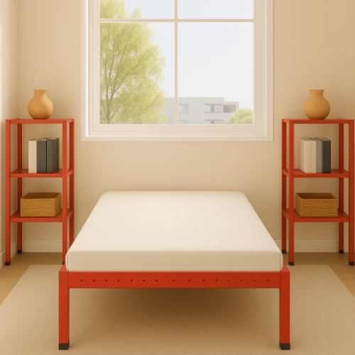 מיטה מודרנית כולל2 שידות בצבע אדום דגם אורבולייט יאנג