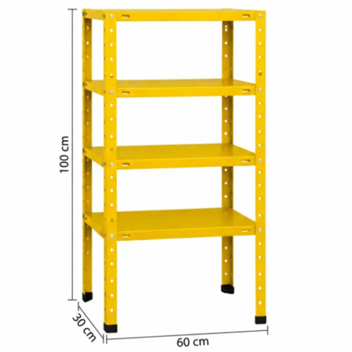 מדף מתכת מודולרי ואסתטי בעיצוב נקי ו דגם פלקסו - צבע צהוב 30/60/100