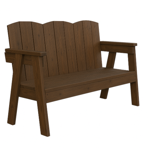 ספסל עץ דגם  “כפרי ” – מושלם לגינה, למרפסת ולכניסת הבית  צבע פוליסנדר