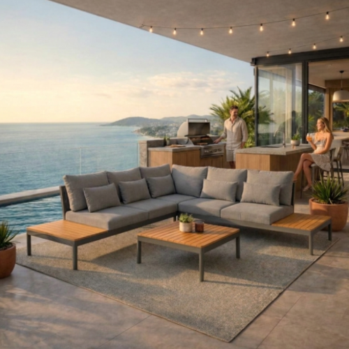 סט ישיבה  דגם סאנריב צבע אפור