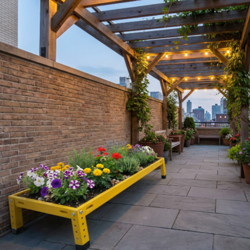 אדנית מודומוס TerraLine 120 - צבע צהוב 