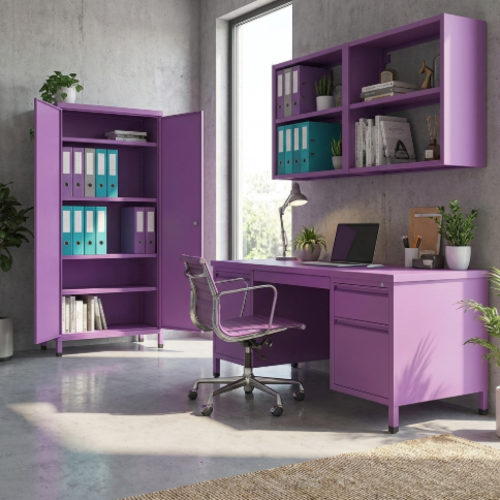 ארון מתכת 2 דלתות צבע סגול