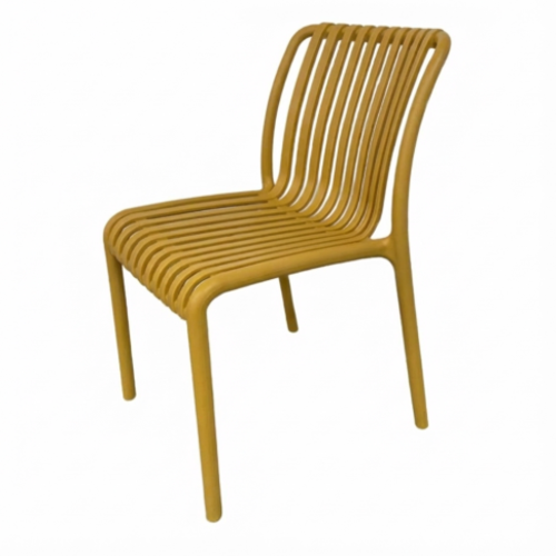 כיסא פלסטיק  ללא ידיות  דגם קליקו  קומפורט - צבע חרדל 