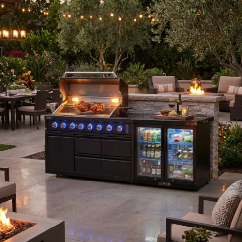 מטבח חוץ אורבנו שף פרו 6 + מקרר כפול