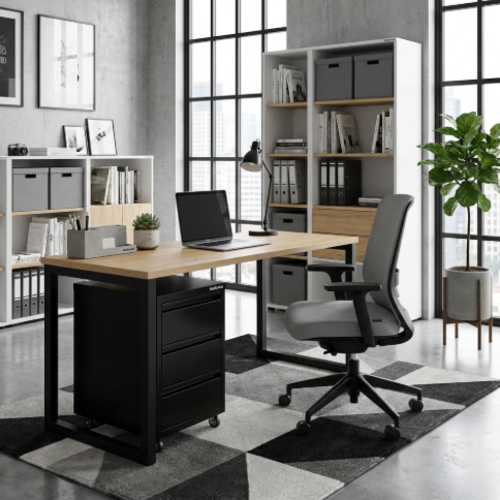 שידה 3 מגירות + גלגלים צבע שחור