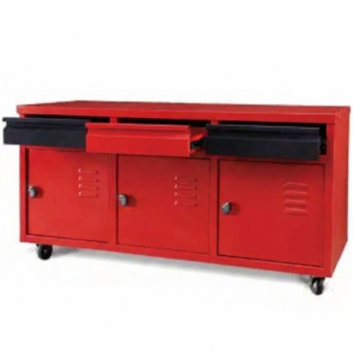 שידה 3 דלתות + 3 מגירות - צבע אדום/שחור