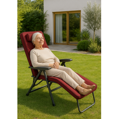 כיסא נוח מתקפל כולל מזרון ומצבים דגם ליברטי תוצרת איטליה - בורדו