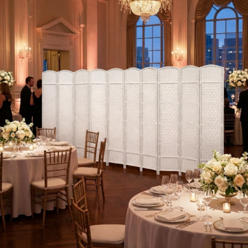 פרגוד קש  10  פנלים  קרם  לבן 