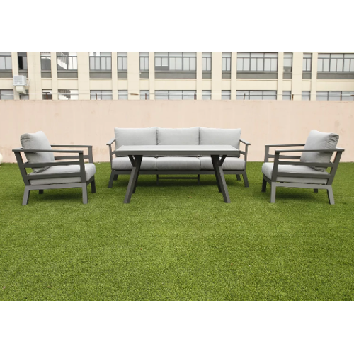 ריהוט גינה  תלת מושבים מאלומניום דגם ברקו - צבע אפור