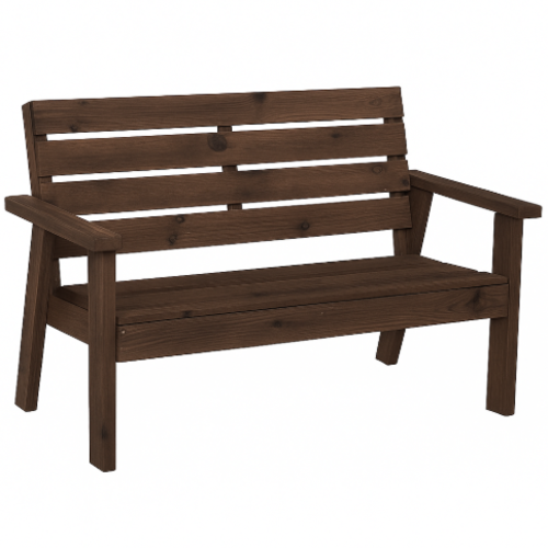 ספסל "אלטונה" – עץ טבעי למרפסת ולגינה צבע פוליסנדר