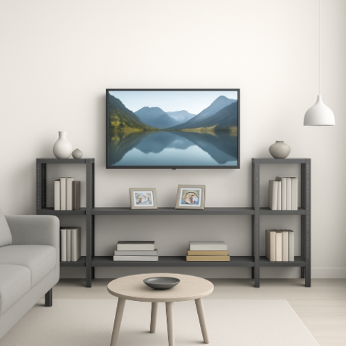 מזנון מתכת מודולרי – עיצוב חכם וגמיש לבית - צבע אפור - גובה 60 ס"מ