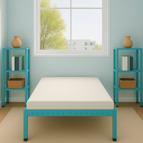 מיטה מודרנית כולל2 שידות בצבע טורקיז דגם אורבולייט יאנג