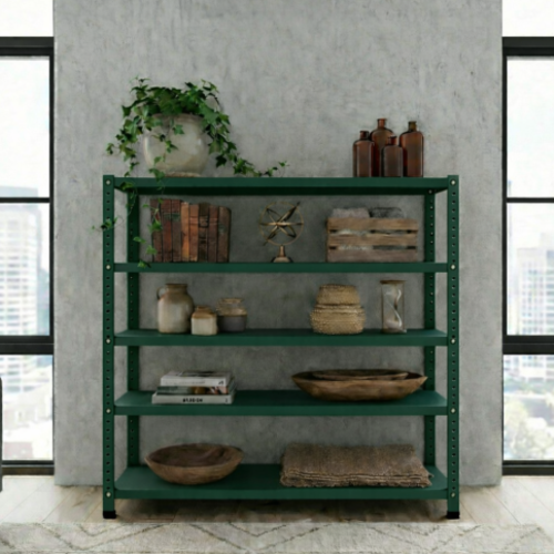 ספריה / מזנון ממתכת 120/30/100 צבע אדום 5 מדפים