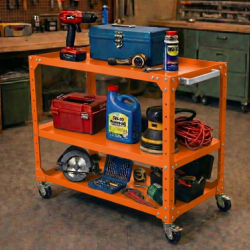 עגלת עבודה מודומוס דגם טורבו-רול 3 קומות צבע כתום 