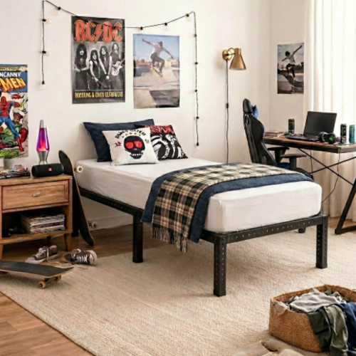 מיטת יחיד מודומוס Axis  מדה 190/90 CM צבע שחור 