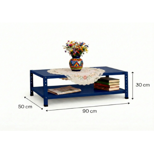 שולחן סלון מתכת 60/90 /50 צבע כחול 