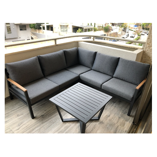 מערכת ישיבה פינתית לגינה דגם פלורנס - צבע אפור