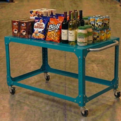 עגלת שירות מודולרית דגם “אורבן-רול” מבית מודומוס צבע טורקיז