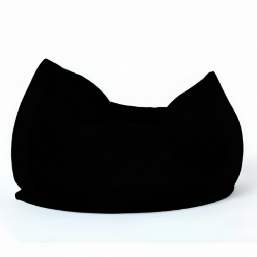 פוף לייקרה נמתח  עם כיסוי חיצוני נשלף  -  צבע שחור