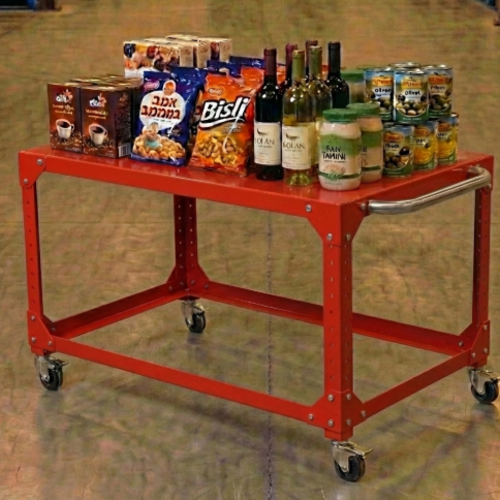 עגלת שירות מודולרית דגם “אורבן-רול” מבית מודומוס צבע אדום