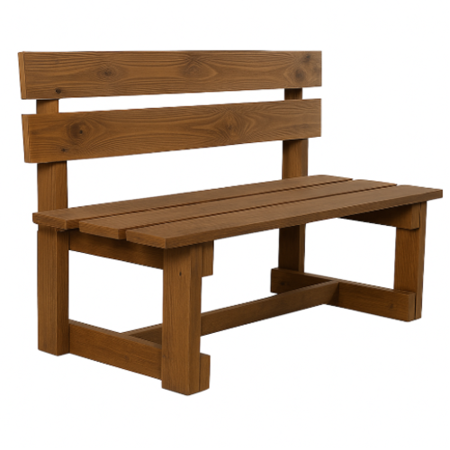 ספסל נורדי – ספסל עץ חזק ופשוט בעיצוב קלאסי צבע פוליסנדר