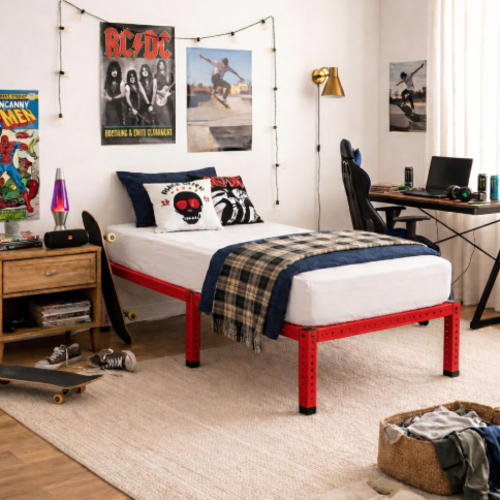 מיטת יחיד מודומוס Axis  מדה 190/90 CM צבע אדום 