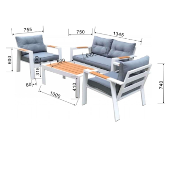 מערכת ישיבה אלומיניום פטון מבית H.KLEIN