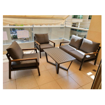 מערכת ישיבה מאלומיניום דגם NICEX צבע אפור כהה