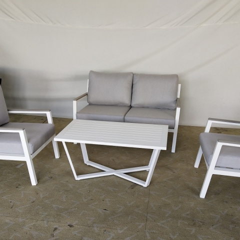 מערכת ישיבה מאלומיניום דגם NICEX צבע אפור כהה