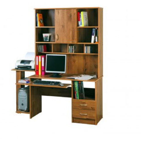 רהיטי יראון דגם 220 - שולחן מחשב עם ספריה