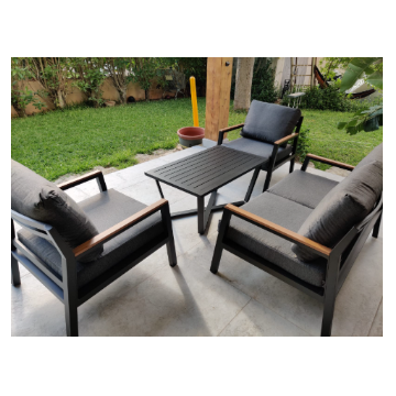 מערכת ישיבה מאלומיניום דגם NICEX צבע אפור כהה