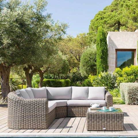 מערכת ישיבה פינתית מראטן דגם MOOR -B כולל כורסא בודדת צבע טבעי