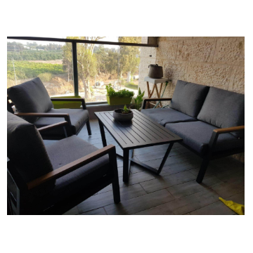 מערכת ישיבה מאלומיניום דגם NICEX צבע אפור כהה